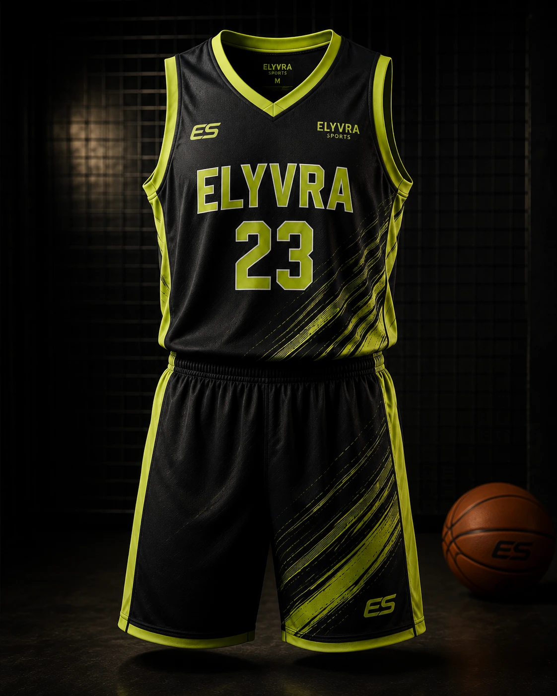 Custom basketball uniforms manufactured by Elyvra Sports