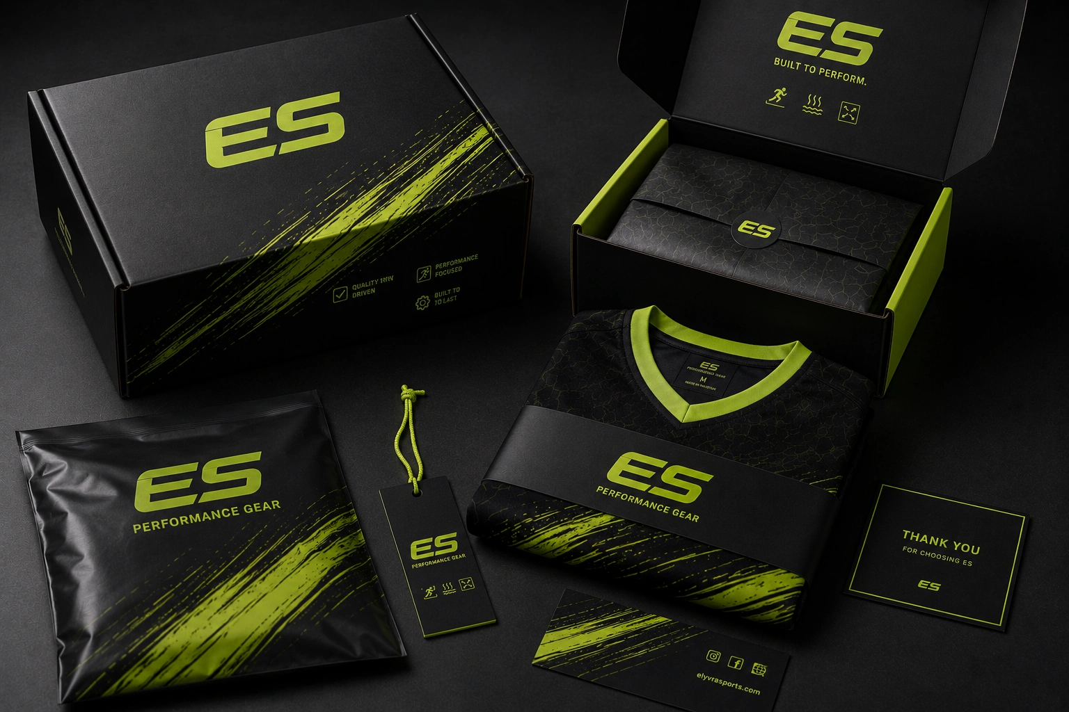 Custom sportswear packaging by Elyvra Sports